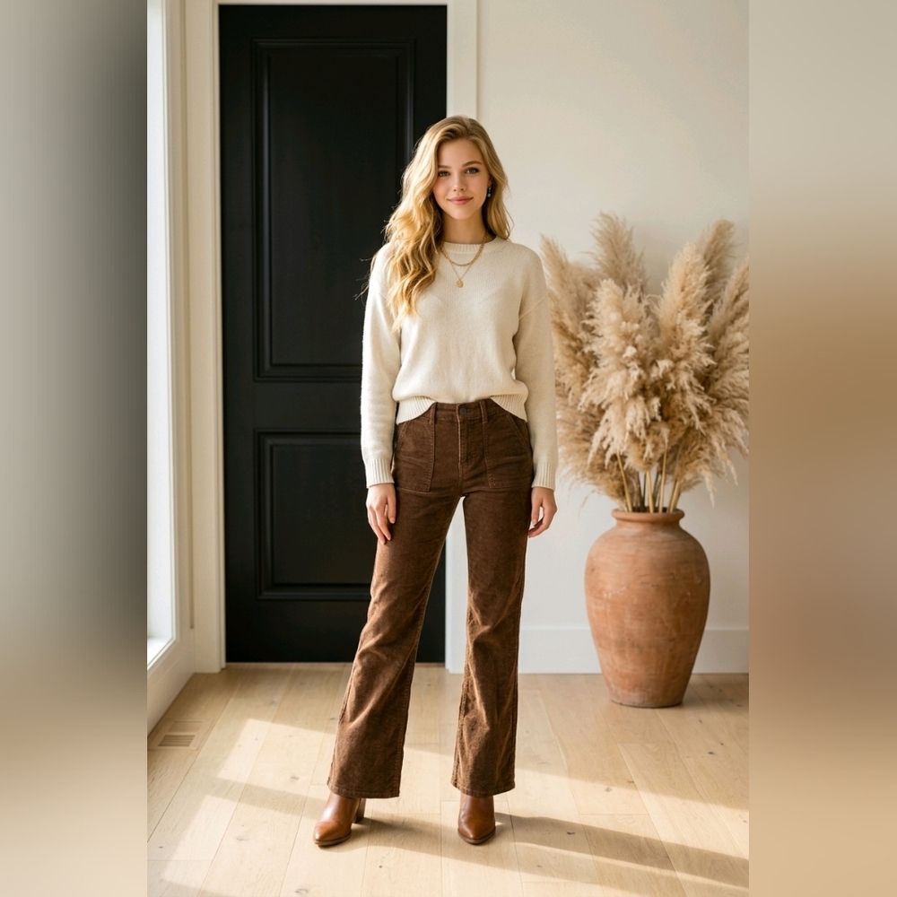 American Eagle High Rise Brown Pants